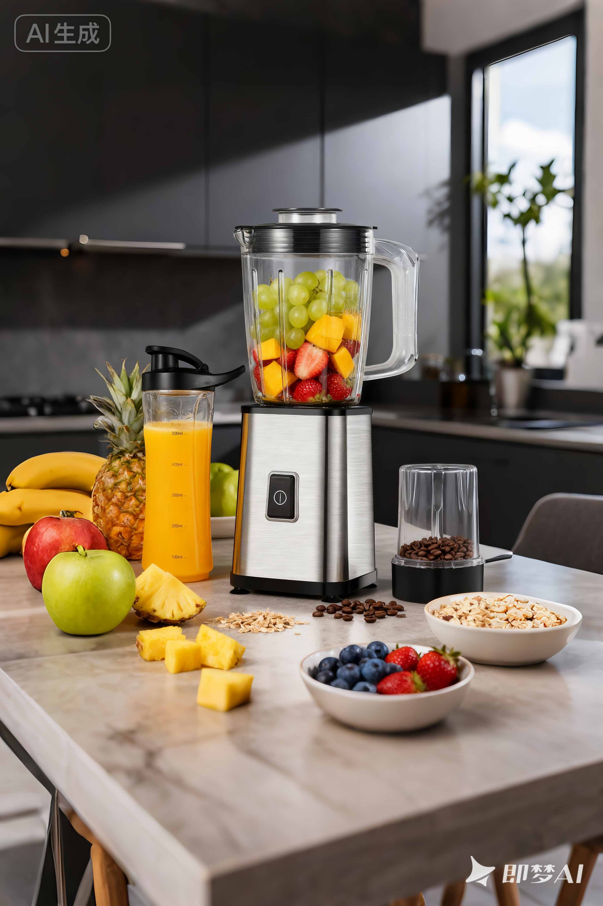 600 mL Blender with Travel Cup and Grinder - LH-553, model LH-553, AI-generated illustration, not a product photograph