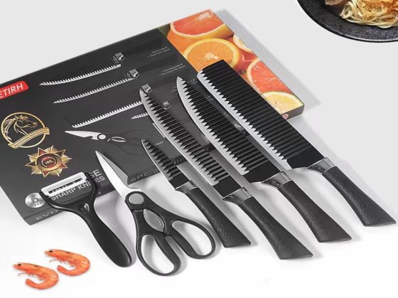 Wave-pattern six-piece kitchen knife set direction